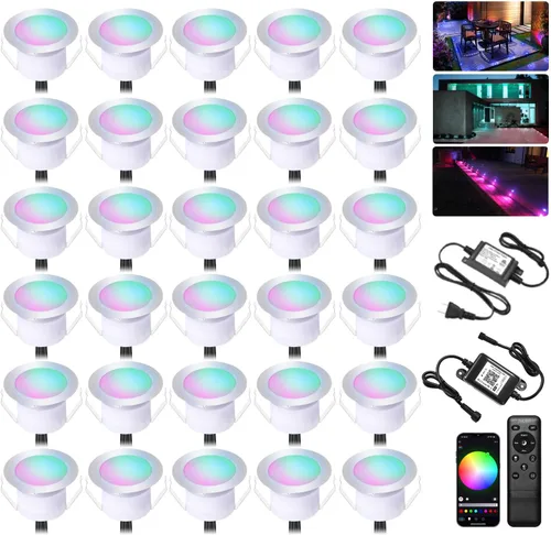 Vista 11 de Iluminación de cubierta RGB de bajo voltaje de 12 V φ1.22 "luces de cubierta 6pcs con control remoto