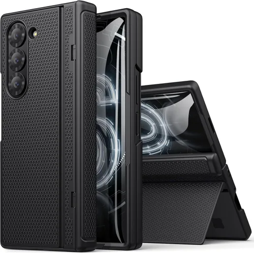 Vista 11 de BXYJY Funda para Samsung Galaxy Z Fold 6 con función atril, protector de pantalla frontal y protección de bisagra, ajuste delgado, resistente, duro