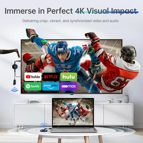Vista 3 de AIMIBO Transmisor inalámbrico USB C y receptor HDMI 4K, 2.4/5G Extensor inalámbrico HDMI 165FT/50M, video y audio emitido desde portátil, MacBook