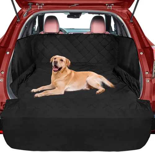Vista 11 de Forro de carga SUV para perros con paredes laterales, cubierta de carga resistente para SUV Water Resistant, Bumper Flap, Non-Slip Trunk Mat, Rear