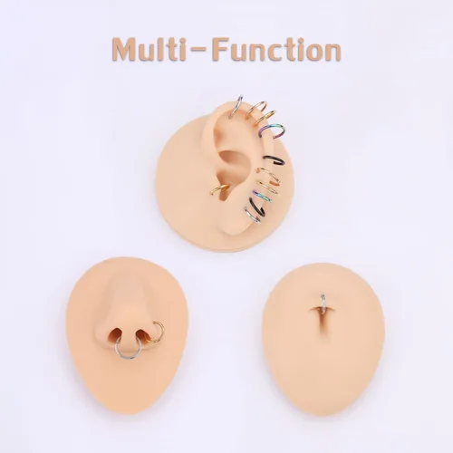 Vista 5 de PEAKLINK - Piercing de aro para la nariz de 20 g, 18 g, 16 g, 14 g, 12 g, 10 g, 8 g, de acero inoxidable con bisagras, segmento sin uniones