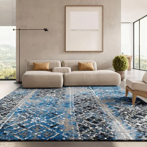 Vista 48 de SAFAVIEH Alfombra de área 8x10 - Colección Adirondack - Grande - Negro y plateado, diseño marroquí bohemio, no suelta pelusa y fácil de limpiar