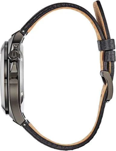 Vista 3 de Bulova Maquina - Reloj automático de acero inoxidable con correa de piel color negro 25 modelo 98A238