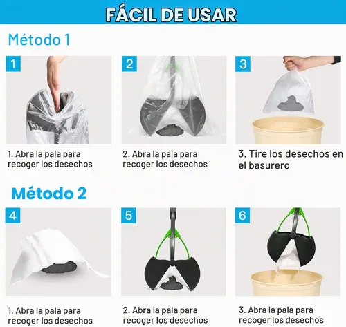 Vista 4 de UPSKY Recogedor de excrementos de 23.6 pulgadas para perros grandes y pequeños, pala plegable para excrementos de perro, resorte resistente