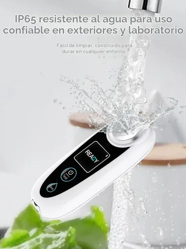 Vista 2 de Refractómetro digital Brix, ±0.1%, Precisionwith ATC, recargable y portátil, para frutas, jugos, verduras y elaboración casera