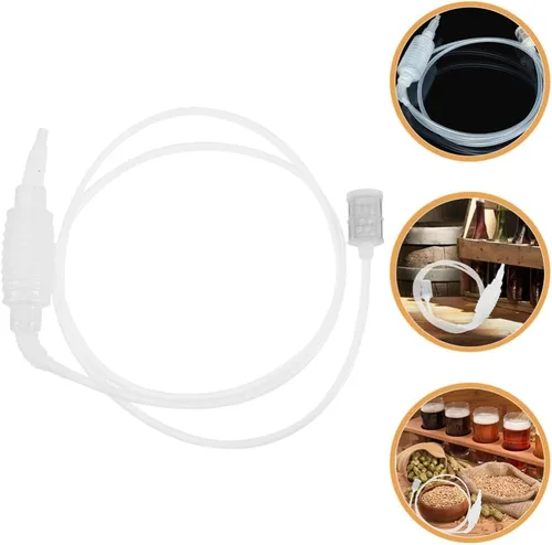 Vista 8 de Angoily Tubo de sifón de vino Manguera de tubo de sifón Bomba de sifón de cerveza con manguera Cubo de vino de cerveza de 6.2 ft Gas Petróleo Agua