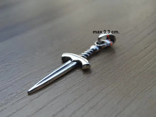 Vista 8 de Colgante de espada de plata de ley 925, collar de daga minimalista unisex hecho a mano