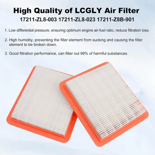 Vista 3 de 2 filtros de aire 17211-Z8B-901 compatibles con Honda HRX217 HRR216 HRC216 HRT216 HU800AWD HRB216 HRB217 HRS216 HRZ216 GCV160LAO GCV190LA GC190LA