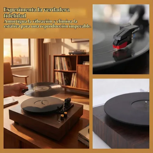 Vista 3 de Alfombrilla acrílica para tocadiscos Slipmat para discos: Alfombrillas deslizantes de vinilo para plato de 12 pulgadas, accesorios para tocadiscos