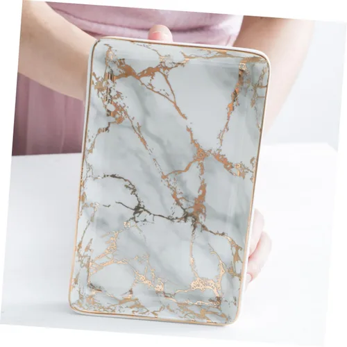 Vista 7 de SHERCHPRY 3pcs Ceramic Bandejas Decorativas Trinket Tray Jewelry Tray Desk Tray Garnish Tray Trim Tray Decorative Tray Decor Tray Ring Tray Jewlery
