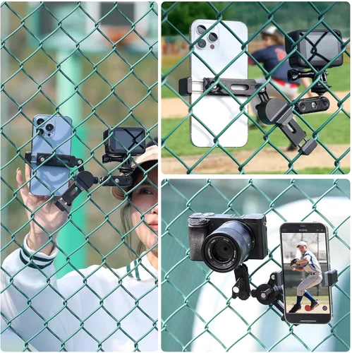 Vista 6 de jusmo CM010 Kit de montaje de valla para teléfono celular Game Changer para GoPro, iPhone, AKASO, DJI Osmo Action, Insta360, Mevo Start