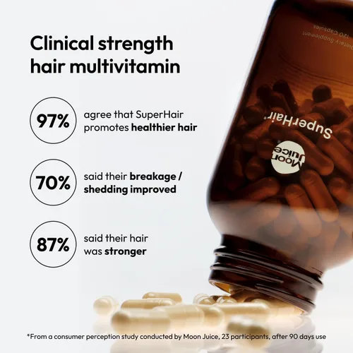 Vista 3 de Moon Juice SuperHair Vitaminas para el crecimiento del cabello para mujeres y hombres con biotina y palma enana americana – Suplemento
