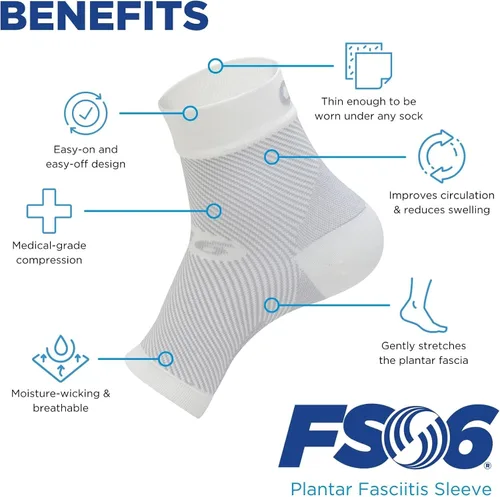 Vista 3 de OrthoSleeve FS6 Tobilleras de compresión para mujeres y hombres, ayuda a aliviar la fascitis plantar, dolor en el talón, tendinitis de Aquiles