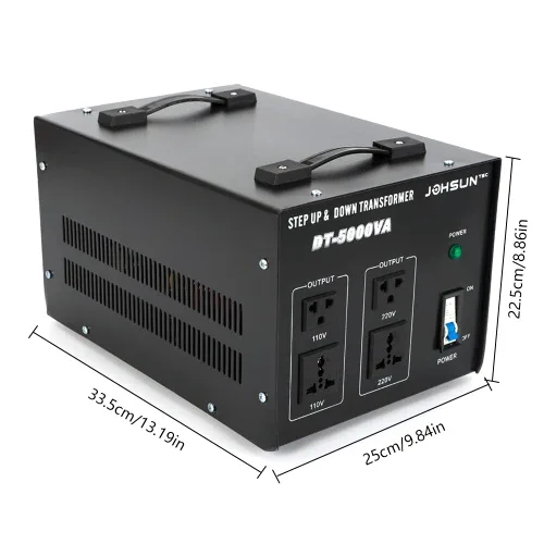 Vista 2 de Transformador convertidor de voltaje de 5000 vatios, convertidor de voltaje elevador y reductor de alta resistencia, 110V/220V, protección