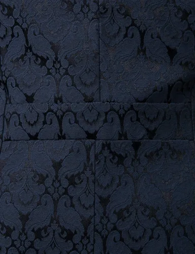 Vista 6 de ZEROYAA Chaleco gótico steampunk de doble botonadura jacquard para hombre, chaleco sin mangas