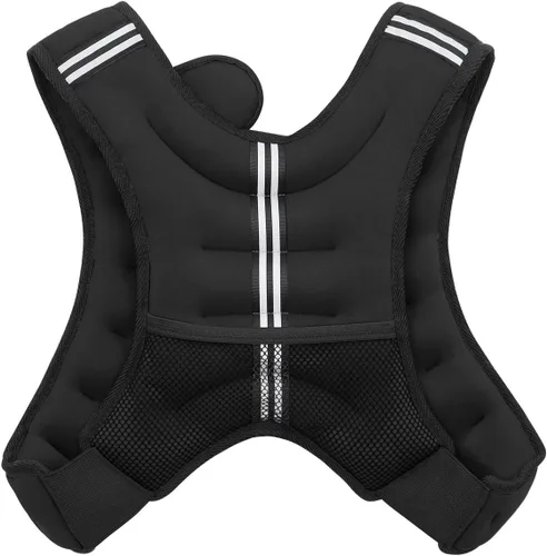 Vista 2 de VIVITORY Chaleco con peso, equipo de entrenamiento, chaleco de peso corporal de 11 libras/18 libras para hombres, mujeres, entrenamiento de fuerza