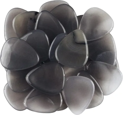 Vista 42 de Púa de Guitarra o Bajo de Piedra Amatista - Calibre Ultra Pesado de 3.0 mm - Forma 351 - Púa Exótica Artesanal de Gema Especial - 1 Paquete