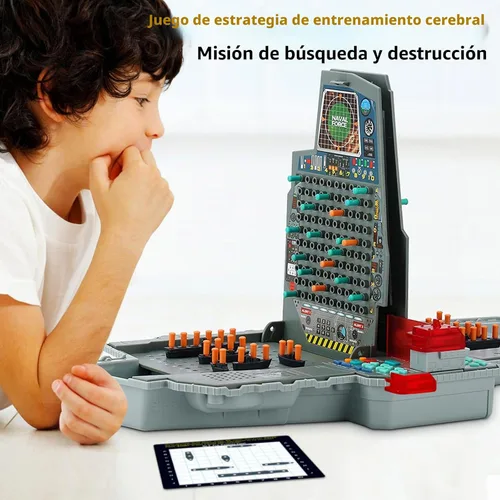 Vista 4 de Juego de mesa de batalla de mar parlante con efectos de luz y sonido, juego de estrategia de batalla naval electrónico con diseño de 200 barcos