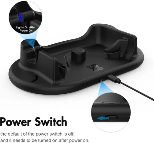 Vista 3 de AMVR Charging Dock for Oculus Quest 2, Headset Display Stand and Touch Controllers Mount Station Holder, with USB-C Charging Cable (Black)