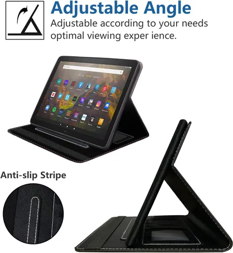 Vista 5 de Funda para tablet Amazon Fire HD 10 de 10.1 pulgadas (9ª/7ª generación, versión 2019/2017) – Funda de piel sintética con soporte para tarjeta