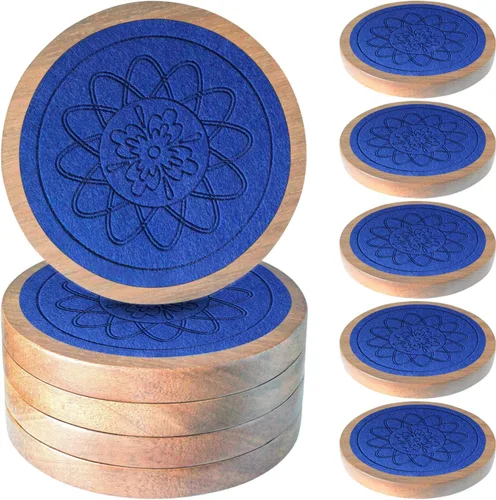 Vista 17 de Posavasos de madera para bebidas, Minacun conjuntos de posavasos absorbentes de 5, posavasos para bebidas para protección de mesa de café