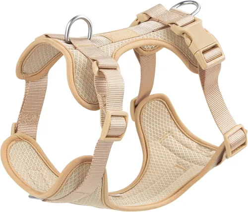 Vista 10 de Wisedog Arnés para perro de tamaño mediano, chaleco para mascotas con clip frontal, arnés ajustable para cachorro con 3 hebillas de liberación