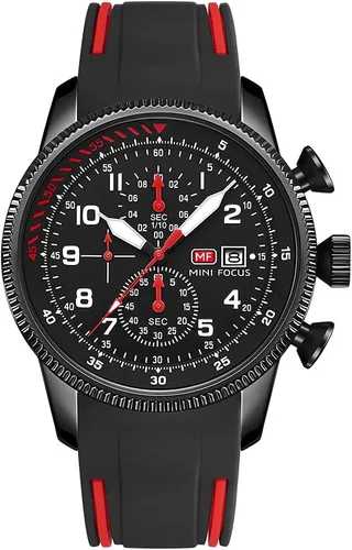 Vista 3 de KXAITO Relojes para hombre, reloj cronógrafo deportivo militar, resistente al agua, correa de cuero de silicona luminosa, relojes casuales