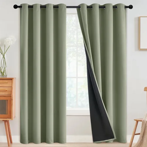Vista 38 de SimpleHome - Cortinas opacas 100% para recámara, cortinas de ventana con ojales beige, con aislamiento térmico, cortinas de oscurecimiento