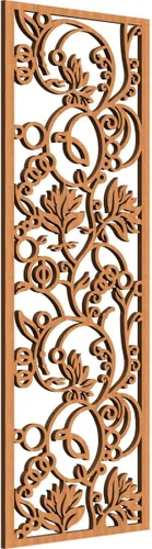 Vista 29 de Caspian Paneles de pared de madera con calado decorativo perforado, 9 3/8 pulgadas de ancho x 24 3/8 pulgadas de alto x 1/4 de alto, cereza