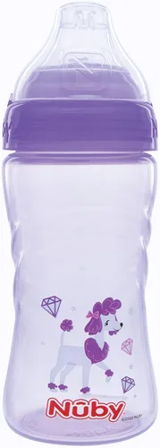 Vista 8 de Nuby No Spill Printed Thirsty Kids - Vaso deportivo antiderrames con boquilla suave y tapa, 12 onzas, más de 12 meses, paquete individual de 1