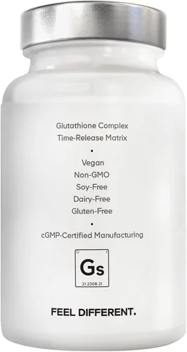 Vista 9 de Amen Glutatione-SR+ Suplemento de glutatión de liberación sostenida, 60 cápsulas Reduced L-glutathione in a sustained-release matrix with