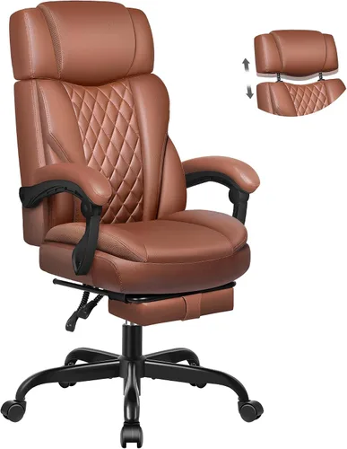 Vista 8 de Office Chair Flip Up Arms, Executive Leather Office Chair Ergonomic Desk Chair with Lumbar Support, Adjustable Headrest, Computer Chair Home Office
