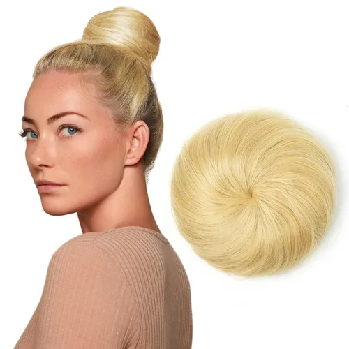 Vista 30 de Moño de Cabello Humano 100%, Moño Desordenado Pieza de Cabello Extensiones de Cabello Humano Real Moño de Cabello Rizado Natural Piezas de Cabello