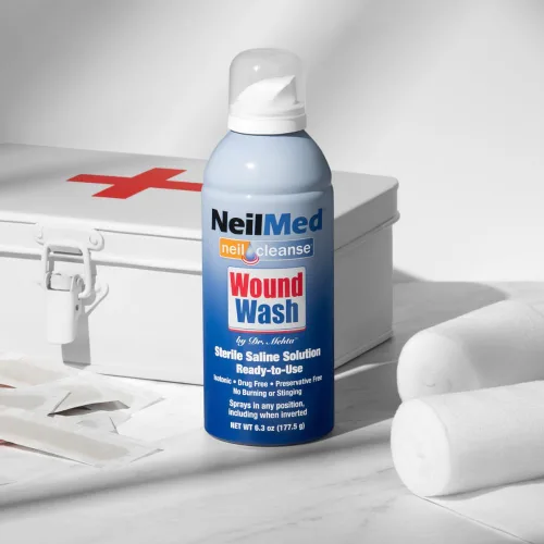 Vista 3 de NeilMed Cleanse - Jabón salino estéril para heridas, 6 onzas