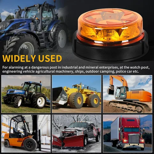 Vista 7 de 1 pieza de luces estroboscópicas para camiones con 25 cables internos, luz de baliza magnética naranja de 12v24v de 6 modos para coche, camión, UTV