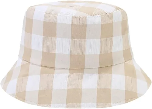 Vista 13 de Sombreros reversibles a cuadros para hombres y mujeres, para exteriores, primavera, verano, pesca, pescador, gorra de sol plegable