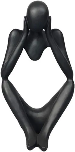 Vista 7 de Asng Estatua de escultura abstracta estilo pensador de resina, figuras coleccionables, decoración de escritorio para oficina en casa