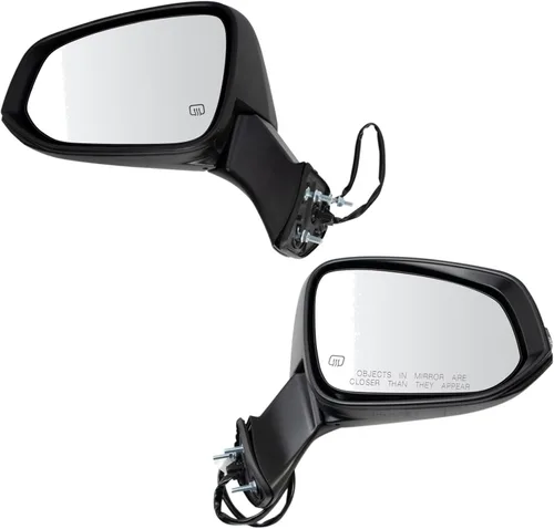 Vista 129 de TRQ Conjunto de 2 piezas de espejo lateral para conductor y pasajero, ajuste eléctrico, sin calefacción, sin memoria, color negro, compatible