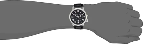 Vista 2 de Akribos XXIV AK593BK Reloj suizo multifunción con correa de cuero para hombre, Negro -, Moderno