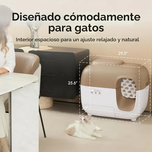 Vista 8 de PetSnowy - Arenero automático autolimpiante para gatos con control de olores sistema TiO2, caja de arena robotizada con empaquetado automático