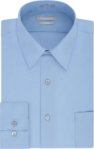 Vista 3 de Van Heusen - Camisa de popelina para hombre, color sólido, ajustado