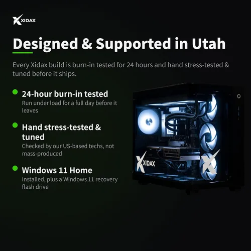 Vista 5 de XIDAX PC para juegos preconstruida, Core Ultra 9 285K, RTX 5090, 64 GB DDR5