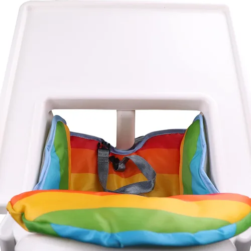 Vista 4 de twoworld Cojín para silla alta Antilop, funda de asiento para silla alta de bebé, cojín para silla alta antilop, resistente al agua (rayas arcoíris)