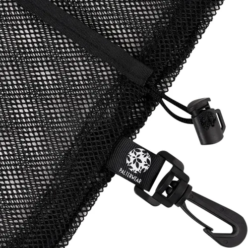 Vista 7 de PALTERWEAR Bolsa de malla con cordón y clips de mosquetón, juego de 4, Negro