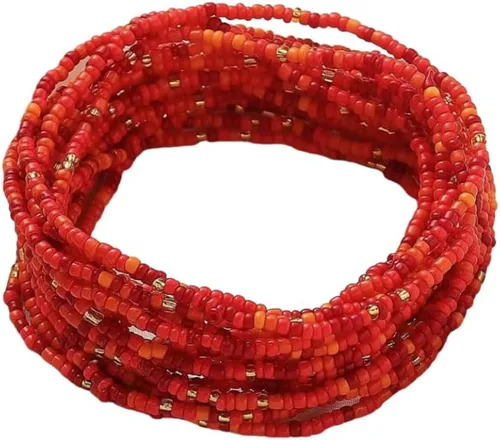 Vista 20 de Caiyao 12 pulseras apilables con cuentas de resina multicapa bohemia, pulseras elásticas de cuentas de cristal de colores, pulseras elásticas