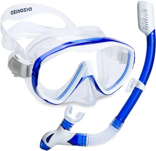 Vista 12 de Snorkel Set Wide-View Adult Snorkeling Scuba Gear, Professional Snorkel Goggles Anti-Fog Diving Mask, Anti-Leak Swim Goggles and Dry Top Snorkel for