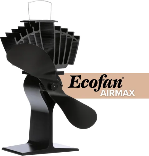 Vista 2 de Ecofan AirMax Ventilador a calor, para horno a leña, grande, hecho en Canadá., NA, Negro (Black Blade), L