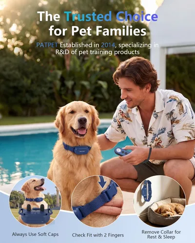Vista 6 de PATPET Collar de choque para perros – Collar de entrenamiento de perros de 4000 pies con control remoto, IPX7 impermeable 4 modos