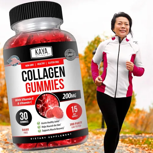 Vista 7 de Kaya Naturals Gomitas de colágeno para hombres y mujeres, suplemento Gomitas hechas en la naturaleza – 1000 mg de colágeno hidrolizado, vitamina