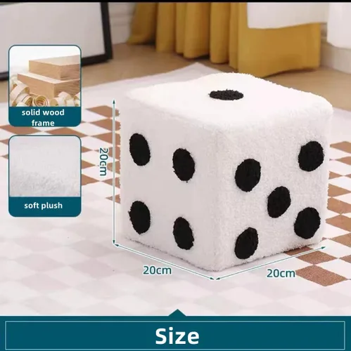Vista 2 de Tnfeeon Taburete para zapatos, reposapiés, diseño de dados de base simple y resistente para hotel para dormitorio (7.9 x 7.9 x 7.9 in)